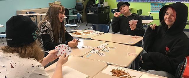 card club students playing a game