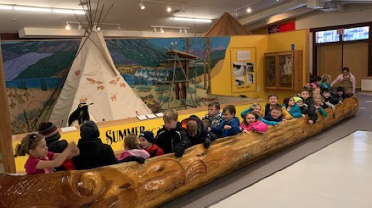 Kids in canoe